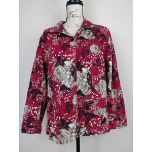 CJ BANKS Womens blouse shirt size 1x red